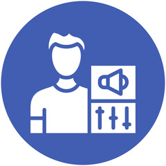 Sound Engineer Male vector icon illustration of Filmmaking iconset.