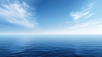 Obraz premium Tranquil Blue Ocean Under Cloudy Sky