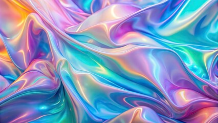 Obraz premium Holographic abstract background in pastel rainbow colors, close-up