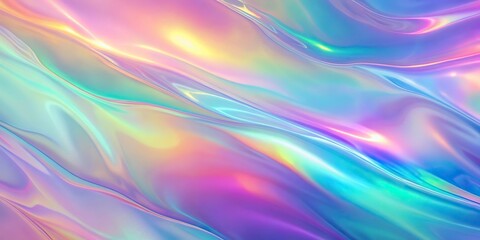 Obraz premium Holographic abstract background pastel rainbow colors for presentation aerial