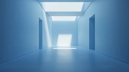 Obraz premium Minimalist Blue Room with Natural Light