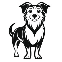 Dog silhouette black and white victor file