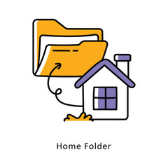 Home Folder Filled Outline isometric stock illustration. EPS File stock illustration