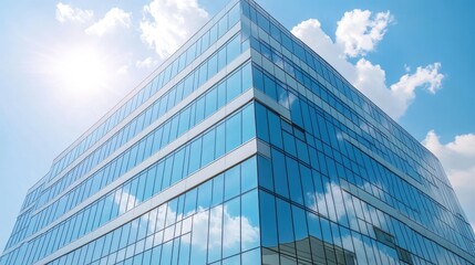 Modern Glass Building Under Clear Blue Sky