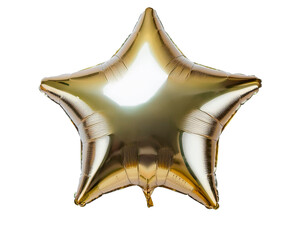 Multicolored and shiny star-shaped party balloon. With white background