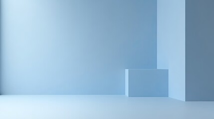 Obraz premium Minimalist Blue Interior with Simple Geometry