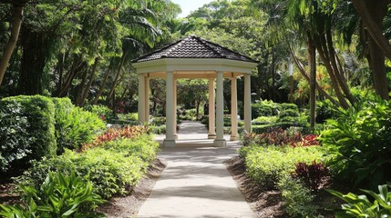 Obraz premium Serene Pathway in Lush Garden Landscape