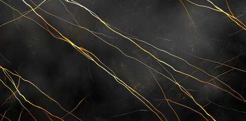 Elegant black marble texture with golden veins, perfect for luxury backgrounds and design projects in a modern style.