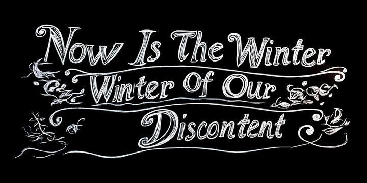 Winter of discontent: Shakespeare hand-lettered chalkboard quote