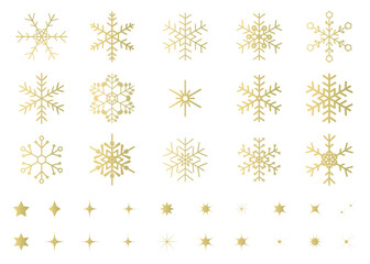 雪の結晶とシンプルなキラキラのイラスト素材　背景イラスト素材