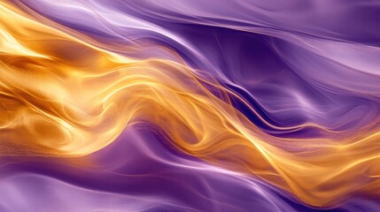 Obraz premium Dynamic vapor background featuring flowing purple and gold smoke, creating a vivid and polished look with bold, vibrant energy.