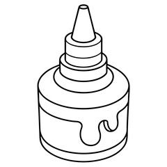 Glue line art for coloring page. Vector illustration 