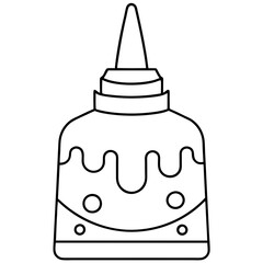 Glue line art for coloring page. Vector illustration 