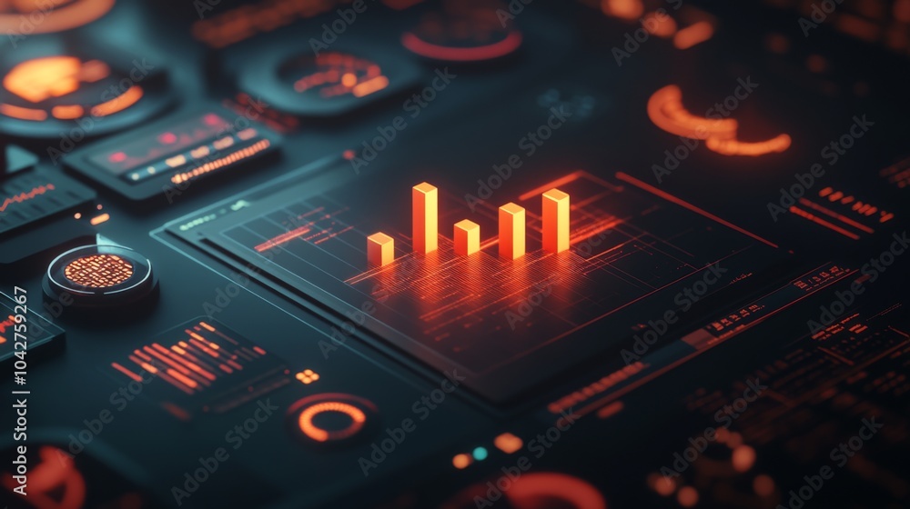 Aufkleber futuristic data visualization on digital interface