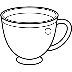 Cup line art for a coloring page. Vector illustration 