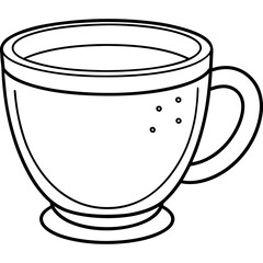Cup line art for a coloring page. Vector illustration 