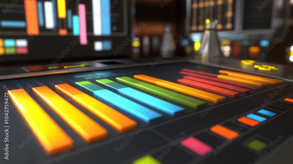 Aufkleber colorful data visualization on modern interface