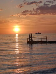 Sea sunset with lovers
