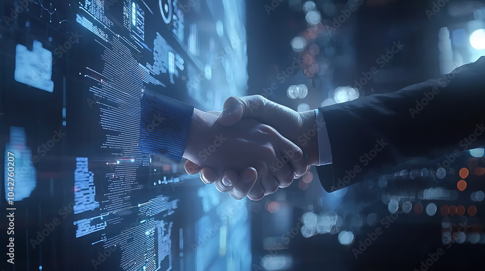 Aufkleber exploring the impact of a business handshake in the digital era a symbol of trust and collaboration 