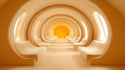 Obraz premium A wide-angle view of a hyperloop station with sleek, modern architecture