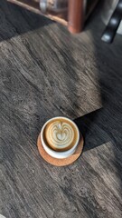 close up of alatte coffee