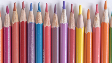 Close-up of Colorful Pencils on White Paper