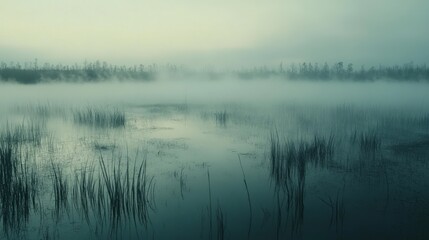 Fototapeta premium Misty Morning on a Still Lake