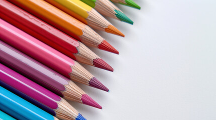 Fototapeta premium Close-up of Colorful Pencils on White Paper