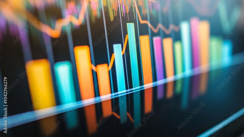 Aufkleber colorful data visualization on a digital screen