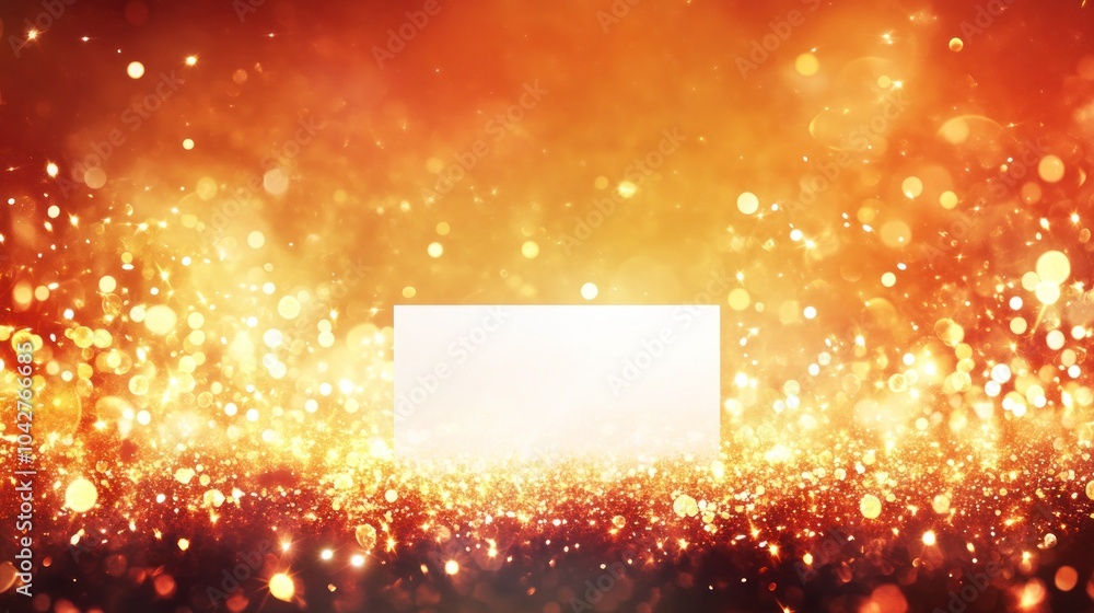 Poster a glowing background with sparkling lights and a blank space for text or graphics.