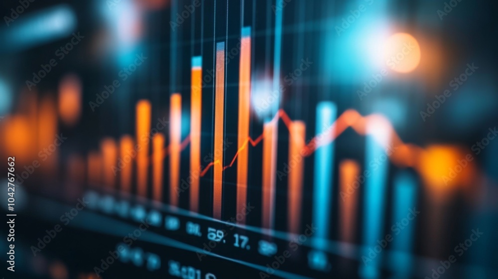 Poster colorful data visualization with graph and chart elements