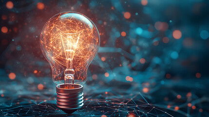 conceptual image showcasing a light bulb as a metaphor for an innovative breakthrough and smart idea, symbolizing genius marketing strategy planning and creative thinking in business