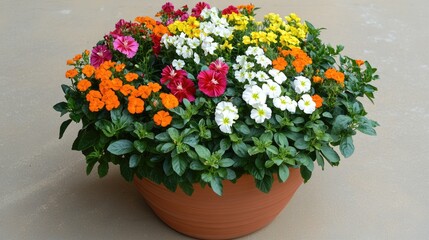 Fototapeta premium Vibrant Flowerpot with Colorful Blooms