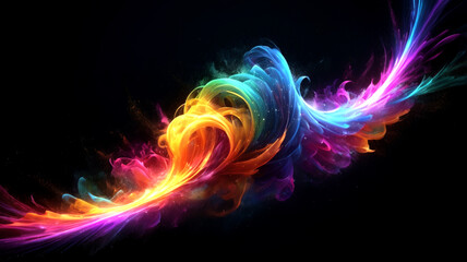 Fototapeta premium Mesmerizing Abstract Energy Flow Illustration with Vibrant Blue and Orange Glowing Streaks – High-Contrast Digital Art Depicting Dynamic Light and Motion for Futuristic, Cosmic, and Fantasy Themes