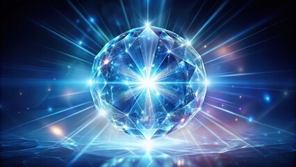 Fototapeta premium description: A close-up view of a crystal reflecting light, symbolizing purity and transformation