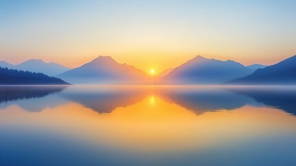 Obraz premium Sunrise Reflection on Lake