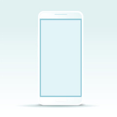 Mobile phone vector with isolated on white background. Device front view. 2D mobile phone with shadow. vector, high quality smart phone, ui presentation.