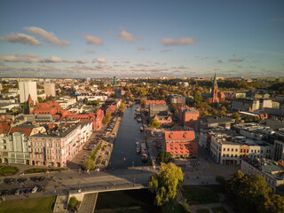 Obraz premium Island in the city of Bydgoszcz on the Brda River,, Poland.