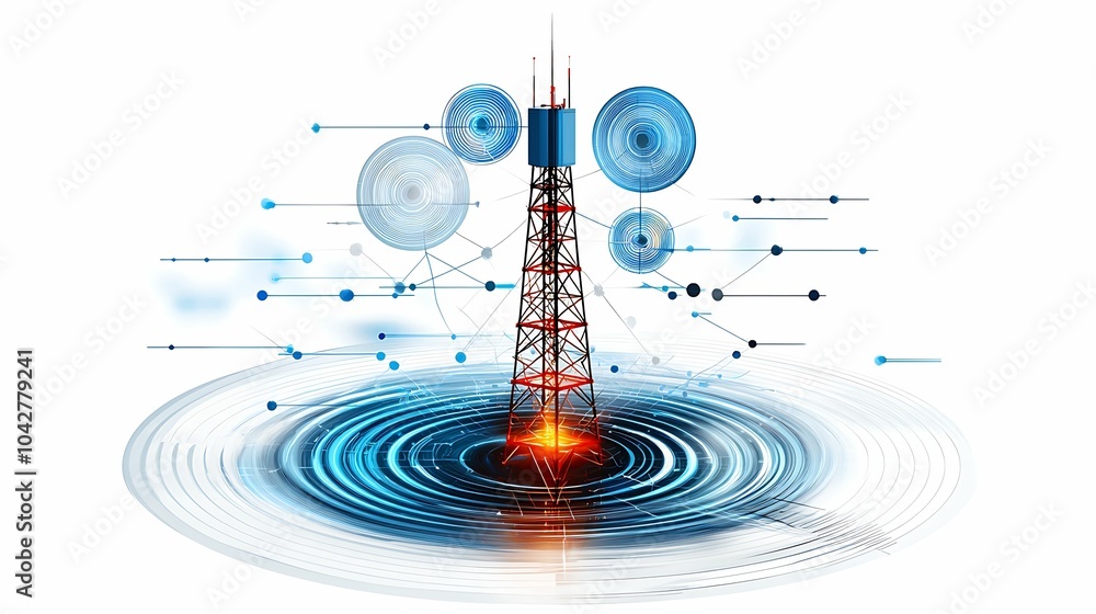 Poster exploring the future of communication the role of wireless towers in modern connectivity and data tr