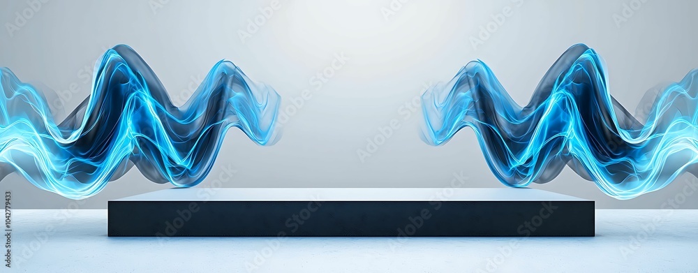 Poster dynamic flow captivating abstract waves of light and energy evoking modern design and innovation aes
