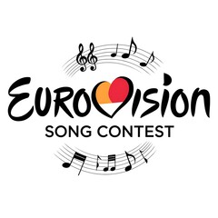 Eurovision Song Contest Logo with Heart Shaped Flag