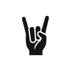 Obraz premium Rock and roll hand gesture logo icon design illustration