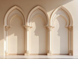 Naklejka premium Elegant Architectural Arches on Blank Wall