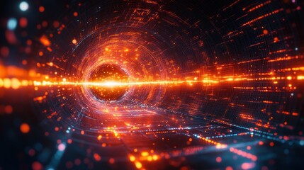 Obraz premium Abstract Digital Visualization of a Sci-Fi Tunnel