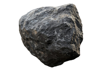 Dark rock asteroid . Isolated PNG with transparent background.