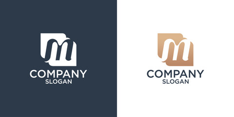 letter m abstract monogram logo design vector