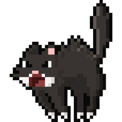 Fototapeta premium Cartoon Pixel Angry Cat Character