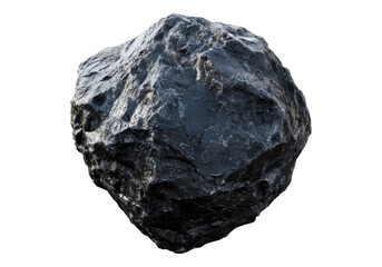 Obraz premium Dark rock asteroid . Isolated PNG with transparent background.