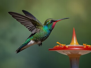 Obraz premium hummingbird in flight,hummingbird feeding on a flower
