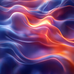 Obraz premium Abstract neon silk texture background design with smooth waves.